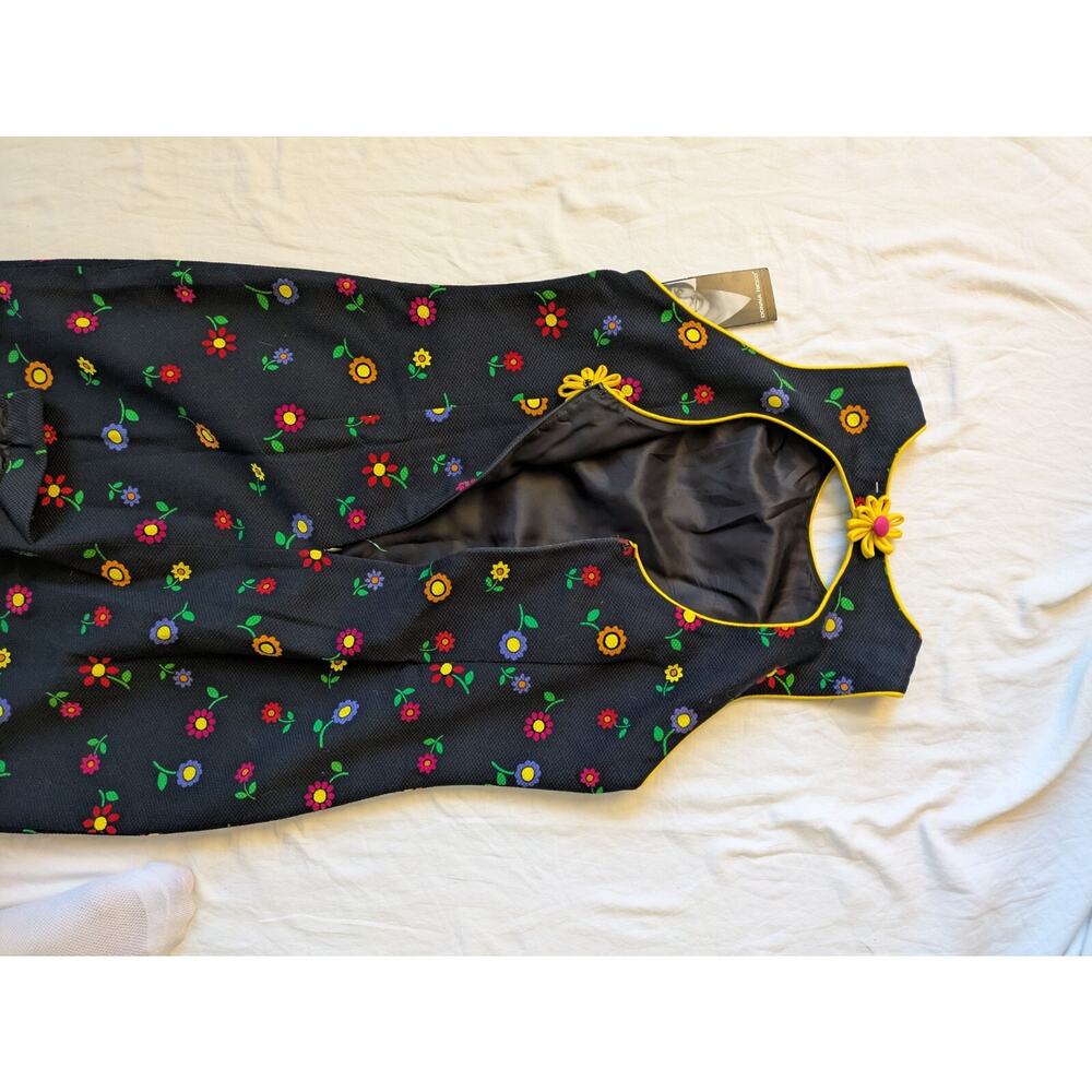Vintage 90s Y2K Donna Ricco Retro Floral Sheath Dress Daisy Keyhole Back 12 HTF - Picture 13 of 13